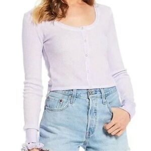 Sundown by Splendid | Solana Thermal Knit Top Long Sleeve Purple | NWT!